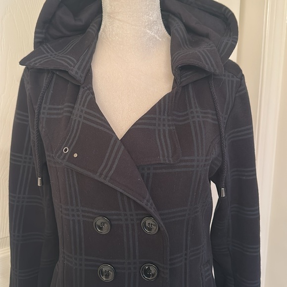 Check Navy Pea Coat - Picture 4 of 6